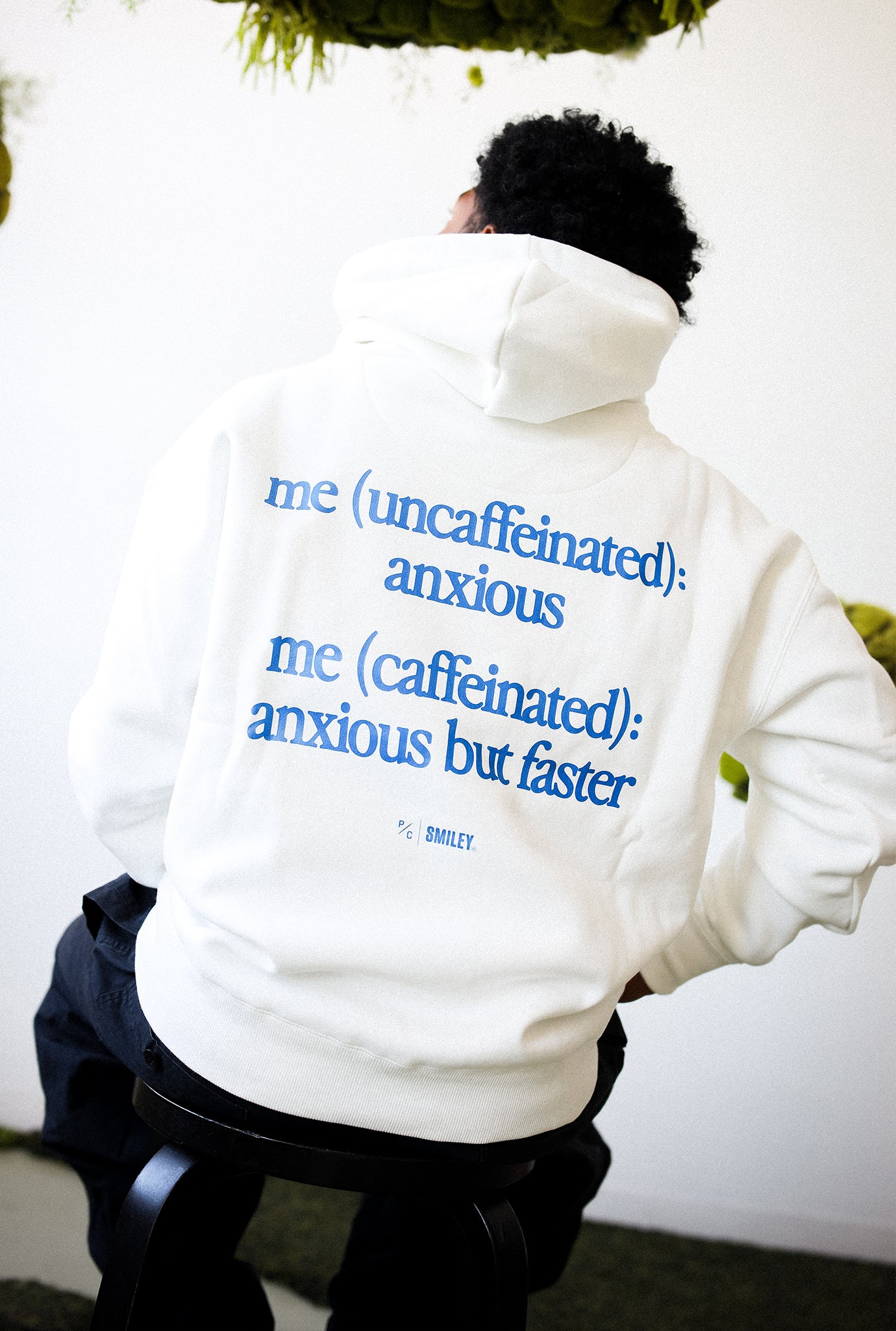 P/C x Smiley: Uncaffeinated Heavyweight Hoodie - Ivory