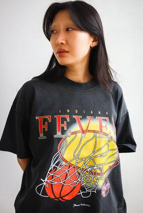 Indiana Fever Garment Dyed Heavyweight T-Shirt - Off Black