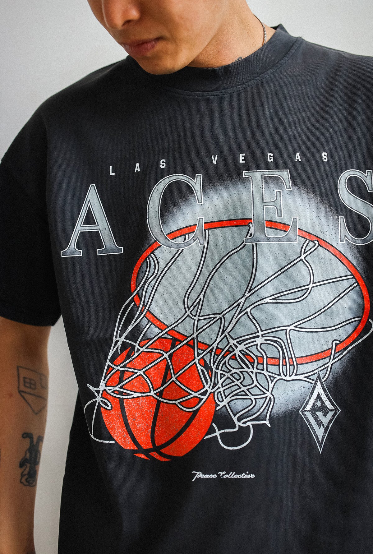 Las Vegas Aces Garment Dyed Heavyweight T-Shirt - Off Black