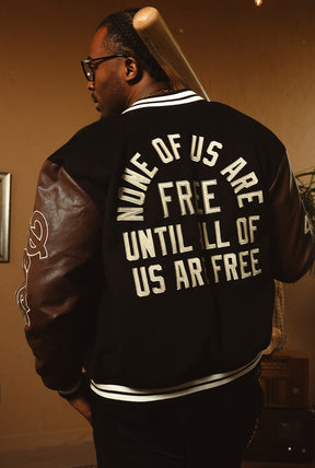 P/C x Jackie Robinson Letterman Jacket - Black