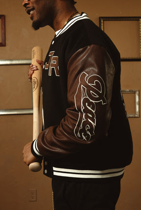 P/C x Jackie Robinson Letterman Jacket - Black