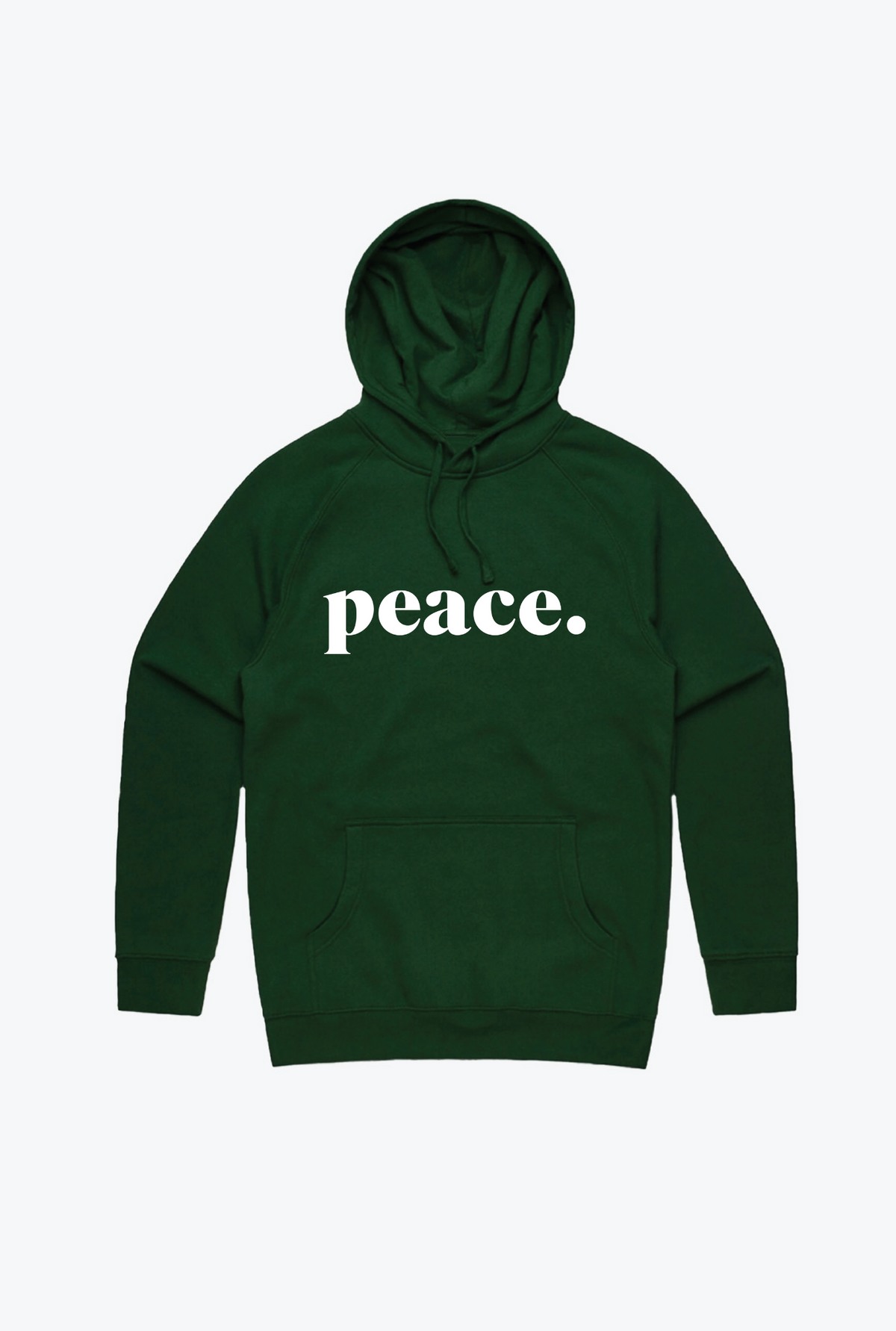 Peace Embroidered Hoodie - Forest Green