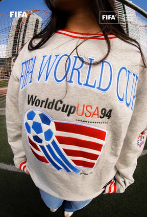 Coupe du Monde de la FIFA 1994 États-Unis Sweat-shirt épais à col rond - Gris cendré