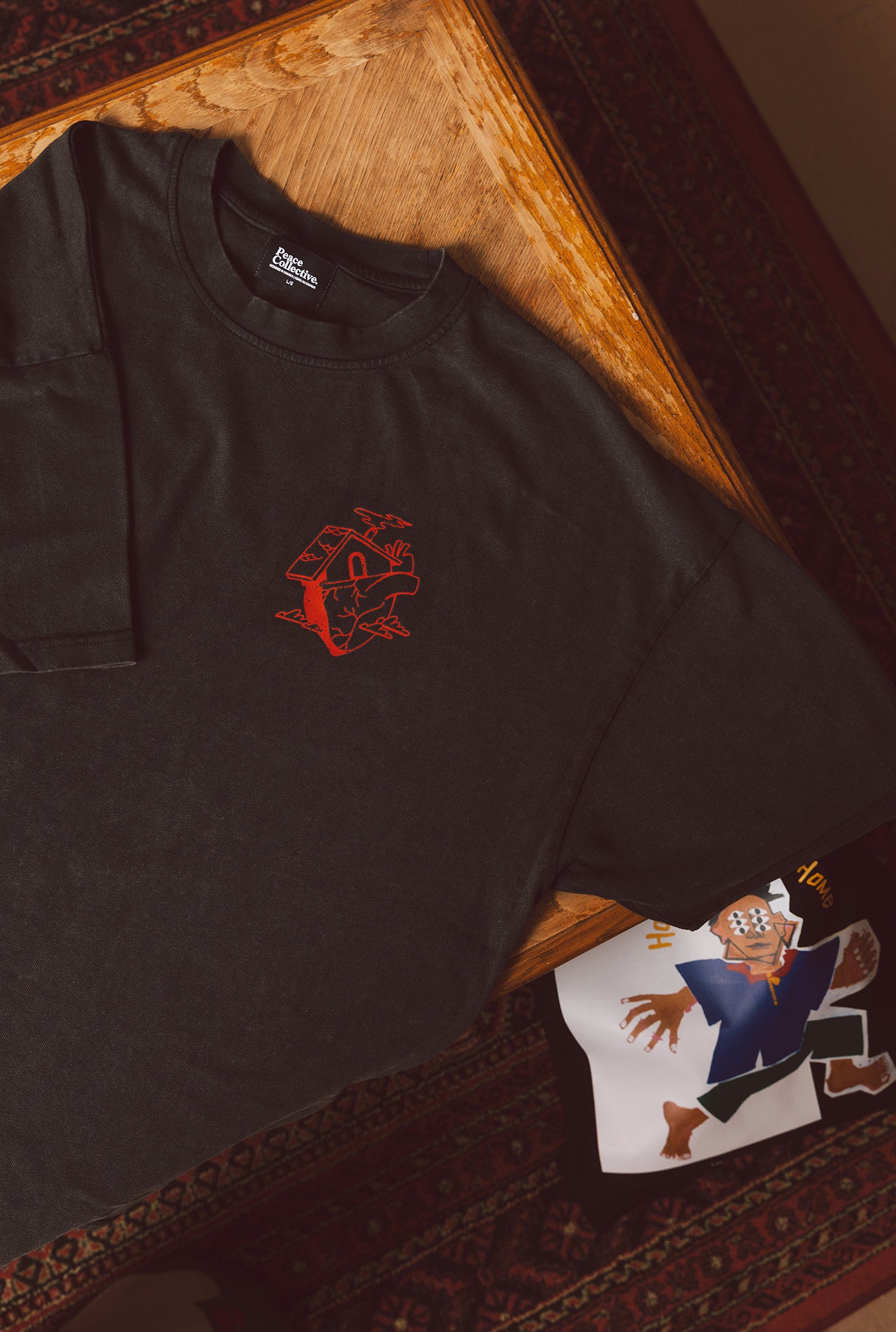 Home is Where the Heart is Heavyweight Garment Dyed T-Shirt - Black