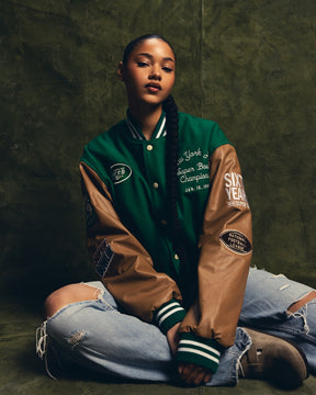 Super Bowl 1969 New York Jets Vs. Baltimore Colts Varsity Jacket - Green