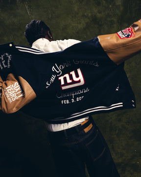 Super Bowl 2008 New York Giants vs. New England Patriots Varsity Jacket - Royal