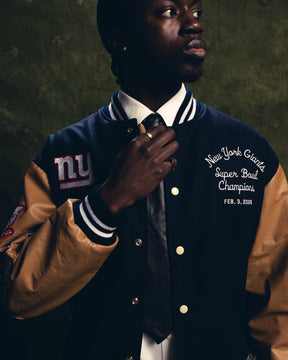 Super Bowl 2008 New York Giants vs. New England Patriots Varsity Jacket - Royal