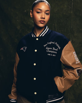 Super Bowl 2017 New England Patriots vs. Atlanta Falcons Varsity Jacket - Navy