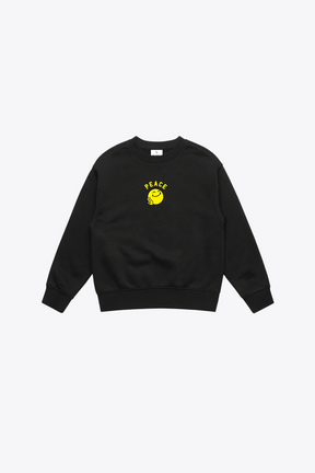 P/C x SmileyWorld Smile for Peace Youth Heavyweight Crewneck - Black
