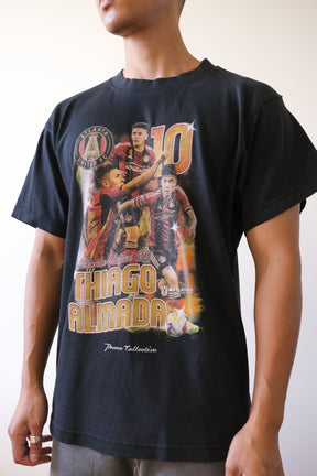 T-shirt vintage Thiago Almada teint par pigments épais - Noir