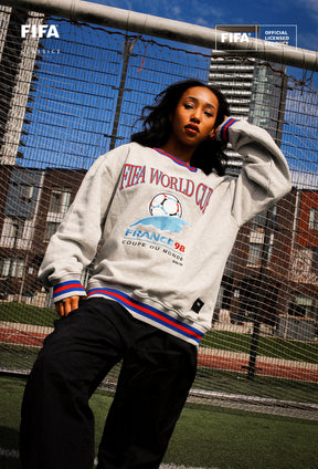 Coupe du Monde de la FIFA 1998 France Sweat-shirt à col rond épais - Gris cendré