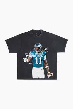 P/C x AJ Brown Portrait Heavyweight Garment Dyed T-Shirt - Black