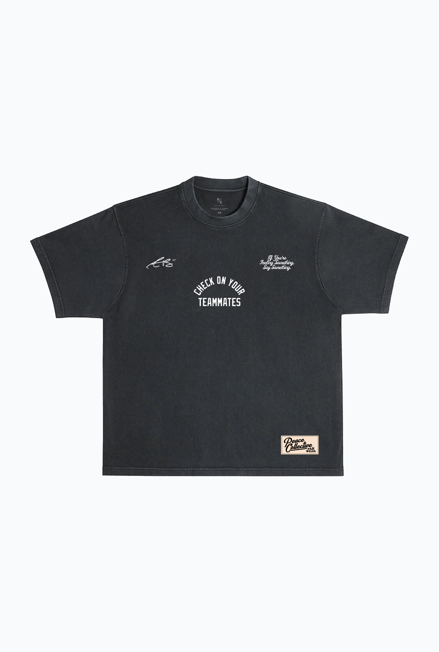 P/C x AJ Brown Teammates Heavyweight Garment Dyed T-Shirt - Black
