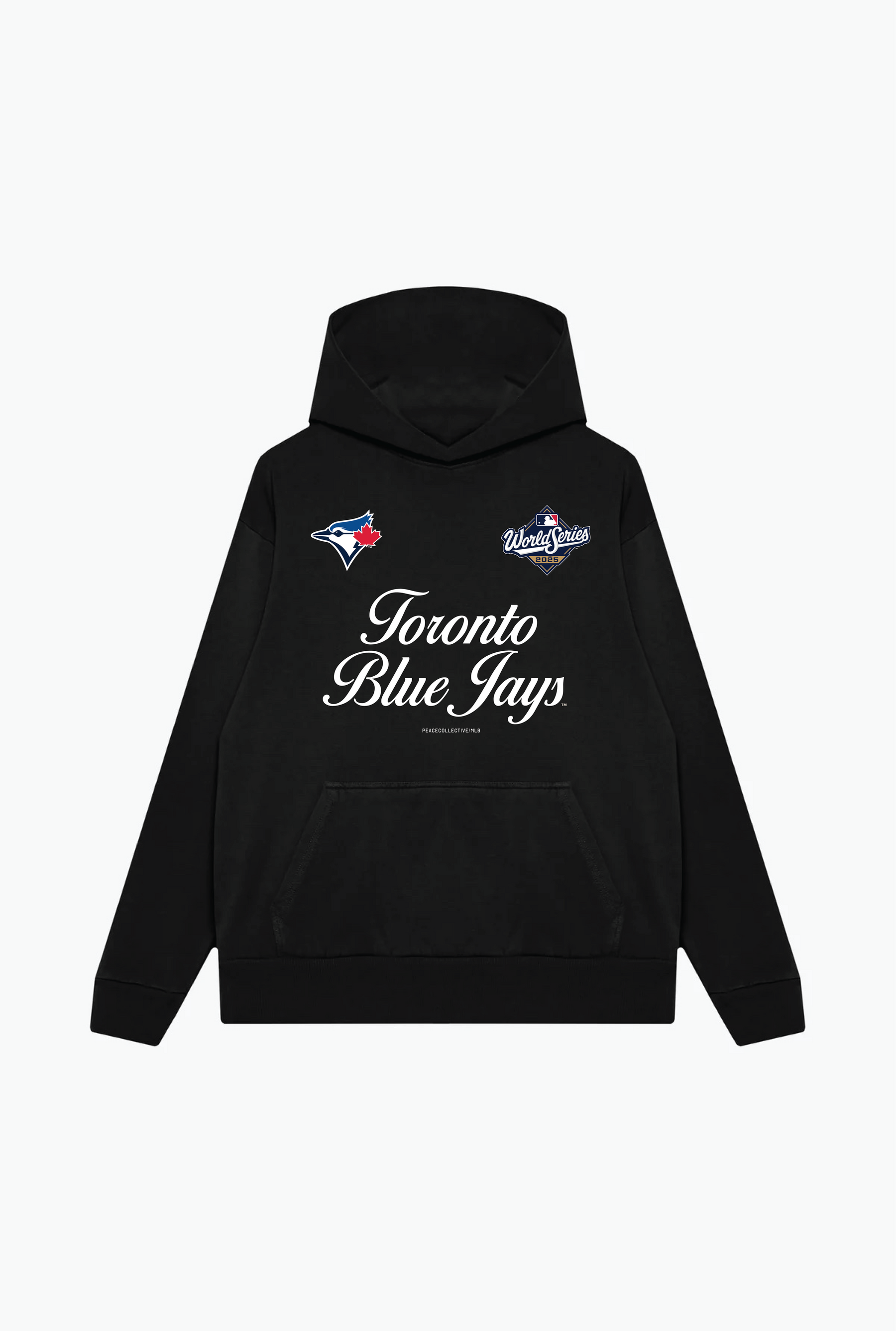 Toronto Blue Jays World Series 2025 Cursive Oversized Hoodie - Black