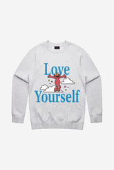 Love Yourself Elmo Crewneck - Ash