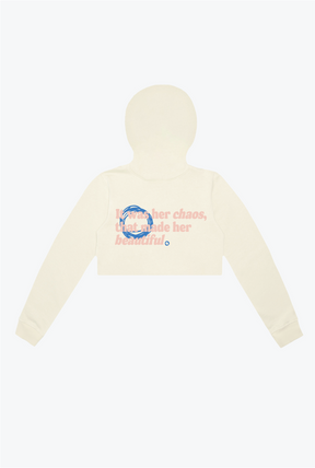 Chaos Cropped Hoodie - Ivory