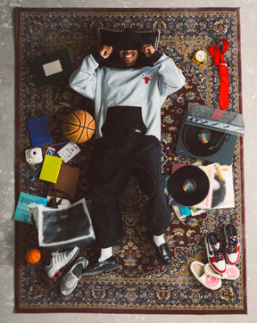 Chicago Bulls Colour Block Heavyweight Hoodie - Schwarz/Grau meliert