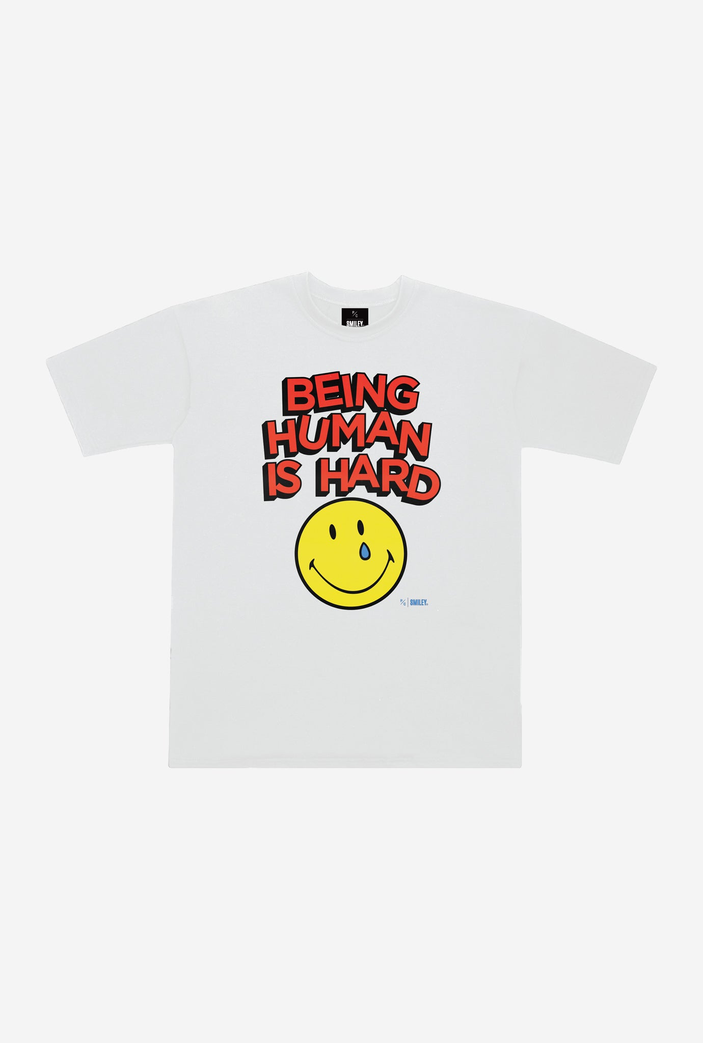 SMILEY: Being Human is Hard Heavyweight T-Shirt - White