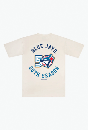 Toronto Blue Jays 50th Season Heavyweight T-Shirt - Ivory
