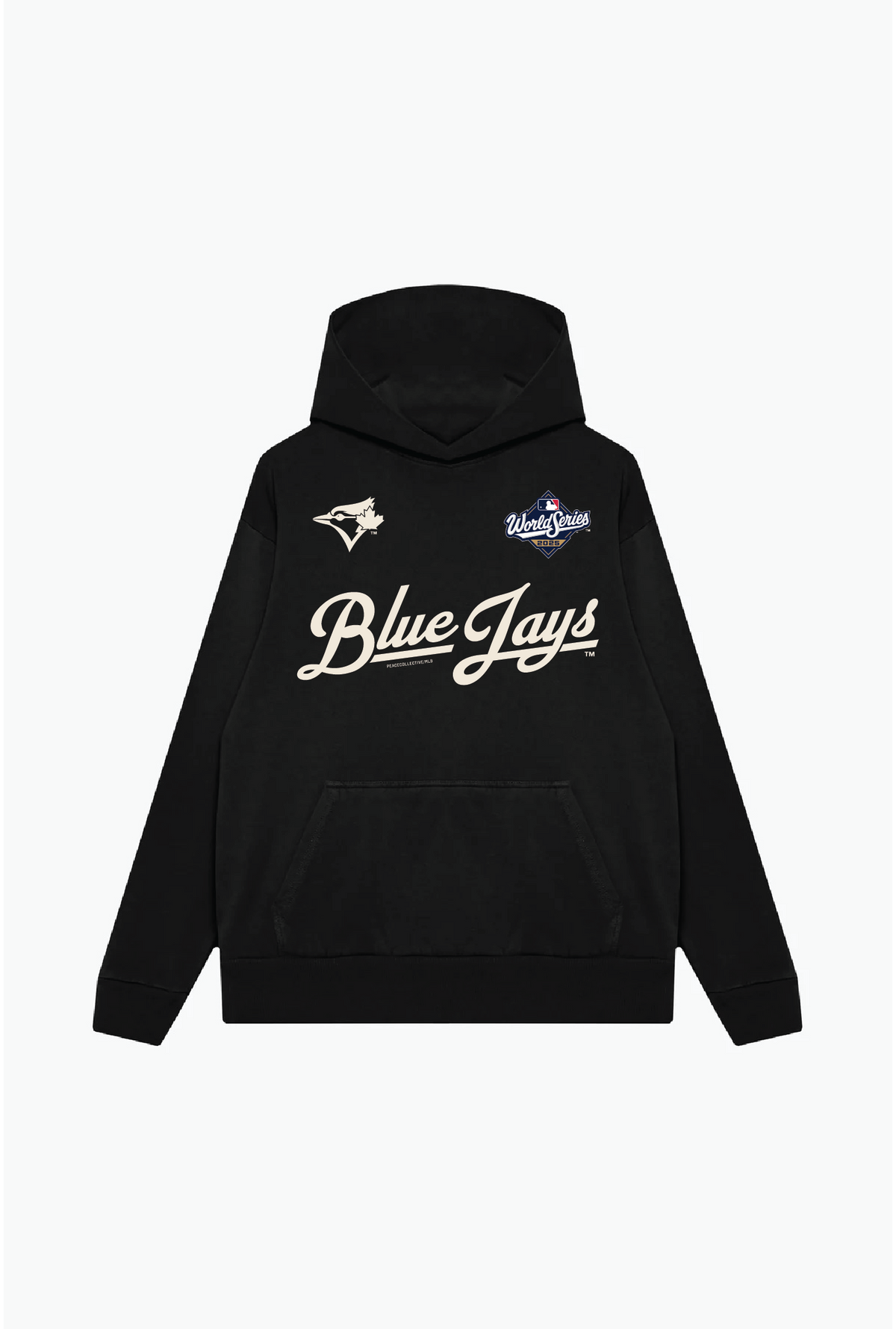 Toronto Blue Jays Script World Series 2025 Oversized Hoodie - Black