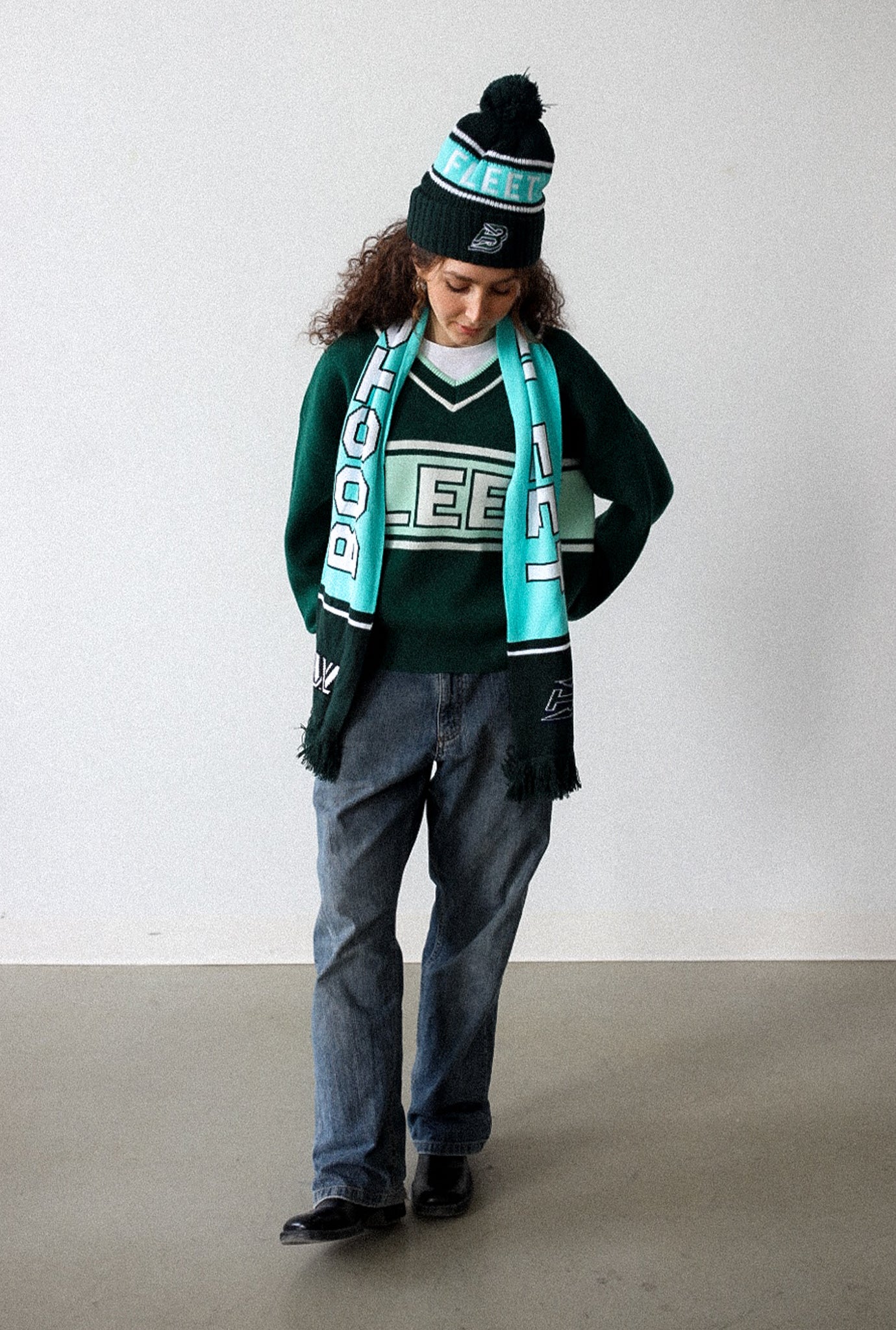Boston Fleet Scarf - Forest Green