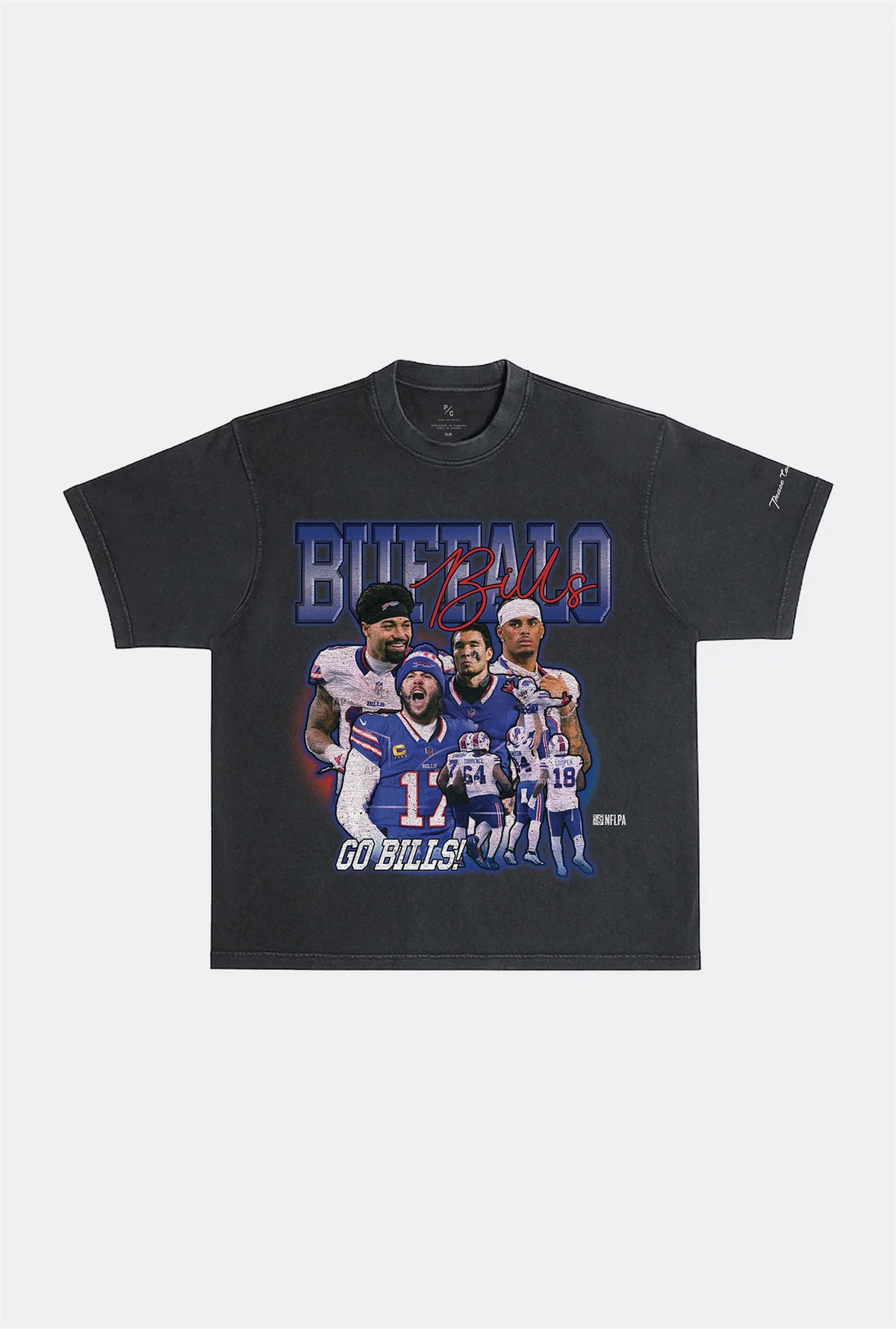 Buffalo Bills Vintage Heavyweight Garment Dyed T-Shirt - Black