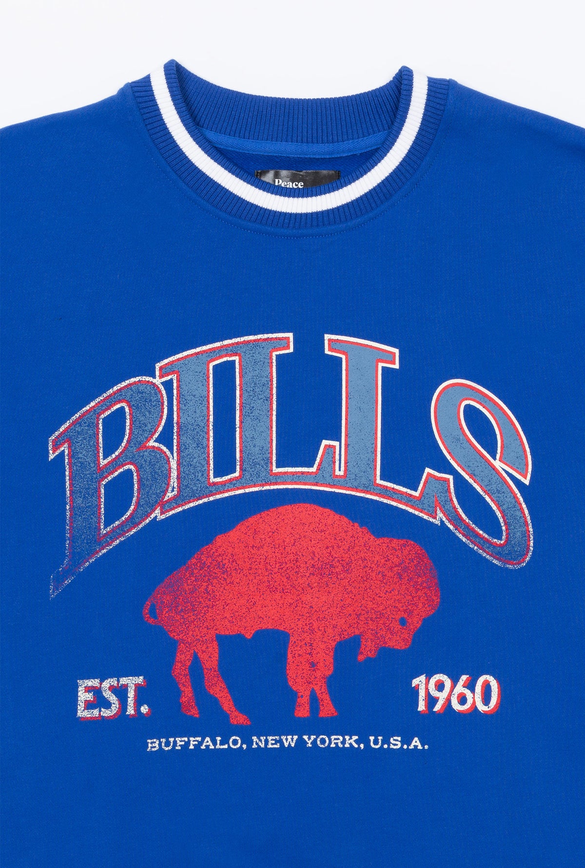 Buffalo Bills Vintage Striped Heavyweight Crewneck - Royal
