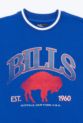 Buffalo Bills Vintage Striped Heavyweight Crewneck - Royal