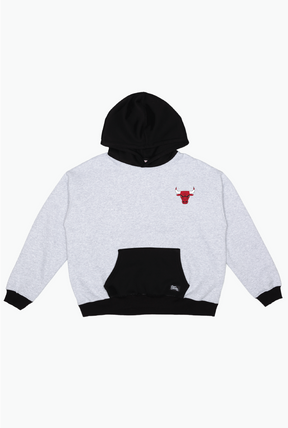 Chicago Bulls Colour Block Heavyweight Hoodie - Schwarz/Grau meliert