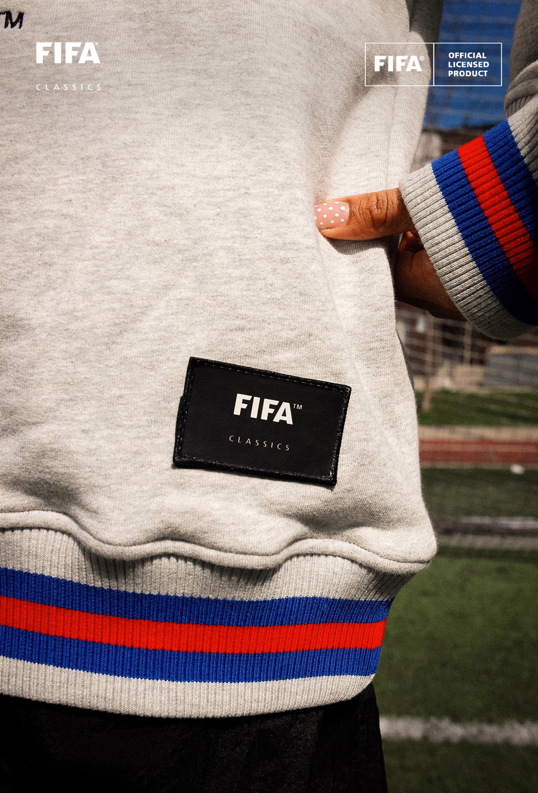 Coupe du Monde de la FIFA 1998 France Sweat-shirt à col rond épais - Gris cendré