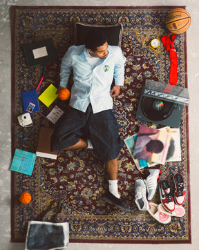 Boston Celtics Long Sleeve Poplin Shirt - White / Blue