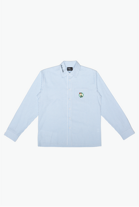 Boston Celtics Long Sleeve Poplin Shirt - White / Blue