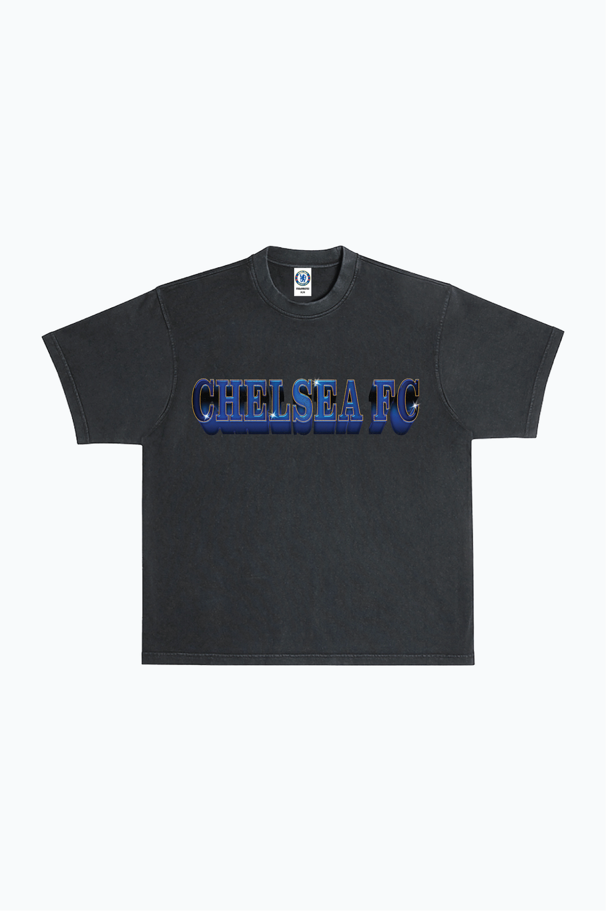 Chelsea FC Heavyweight Garment Dyed T-Shirt - Off Black