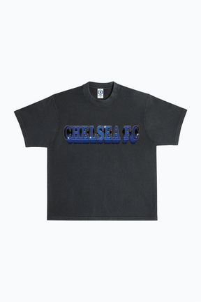 Chelsea FC Heavyweight Garment Dyed T-Shirt - Off Black
