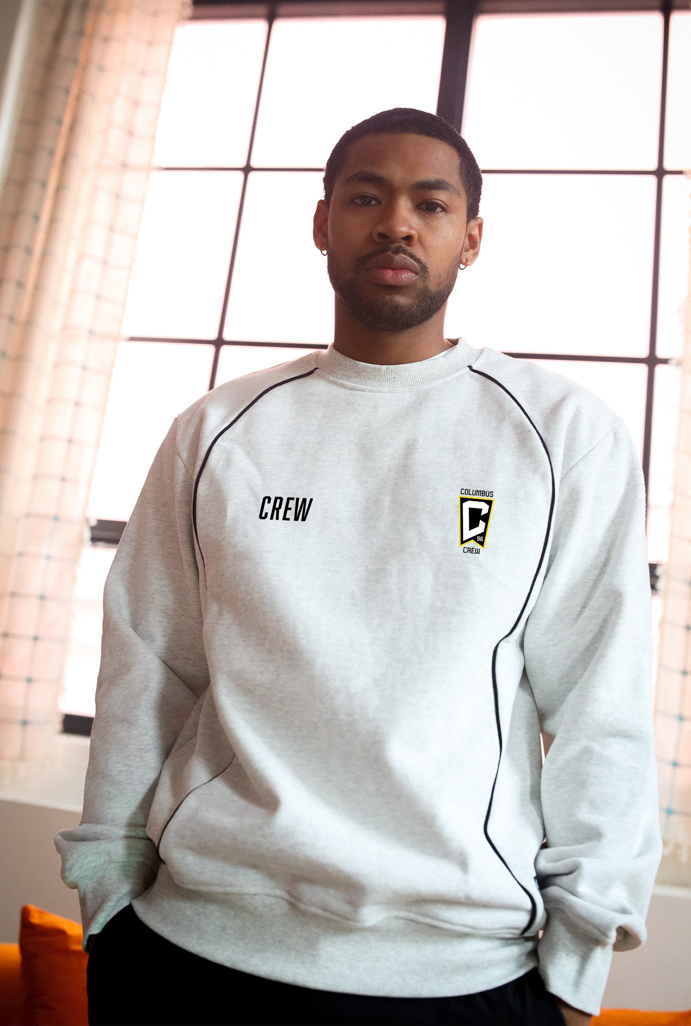 Columbus Crew Heavyweight Piping Crewneck - Ash