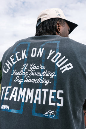 P/C x AJ Brown Teammates Heavyweight Garment Dyed T-Shirt - Black