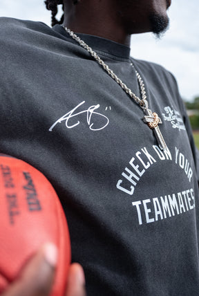 P/C x AJ Brown Teammates Heavyweight Garment Dyed T-Shirt - Black