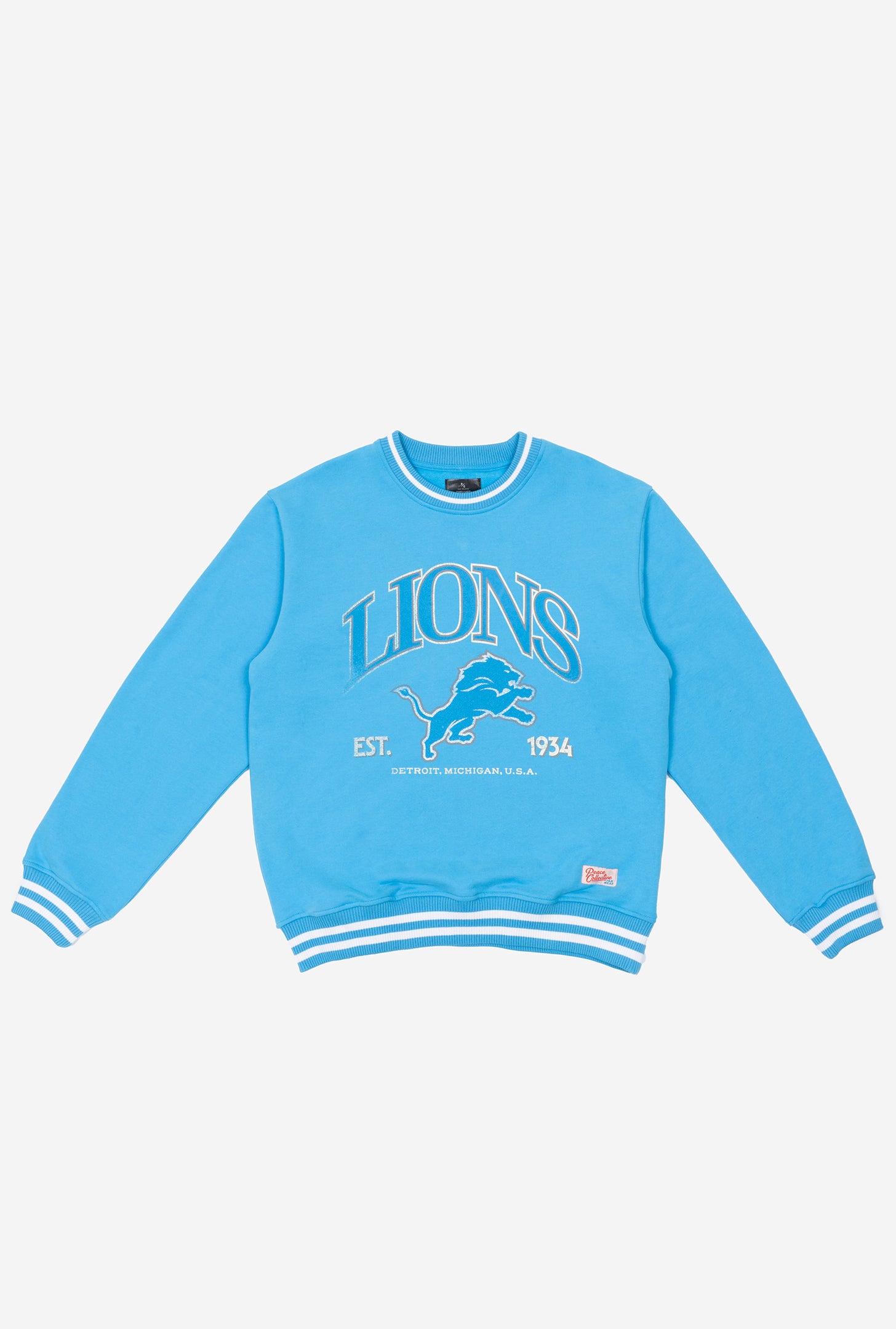 Detroit Lions Vintage Striped Heavyweight Crewneck - Baby Blue