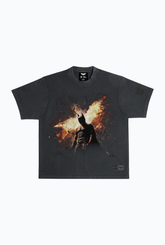T-shirt épais teint en pièce US Soccer x DC Comics The Dark Knight Rises - Noir