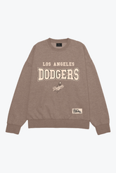 Los Angeles Dodgers Melange Heavyweight Crewneck - Cocoa