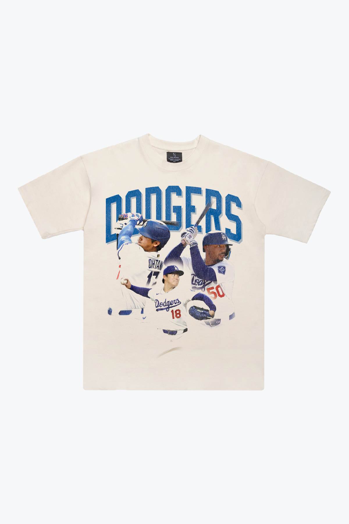 Los Angeles Dodgers Team Heavyweight T-Shirt - Ivory