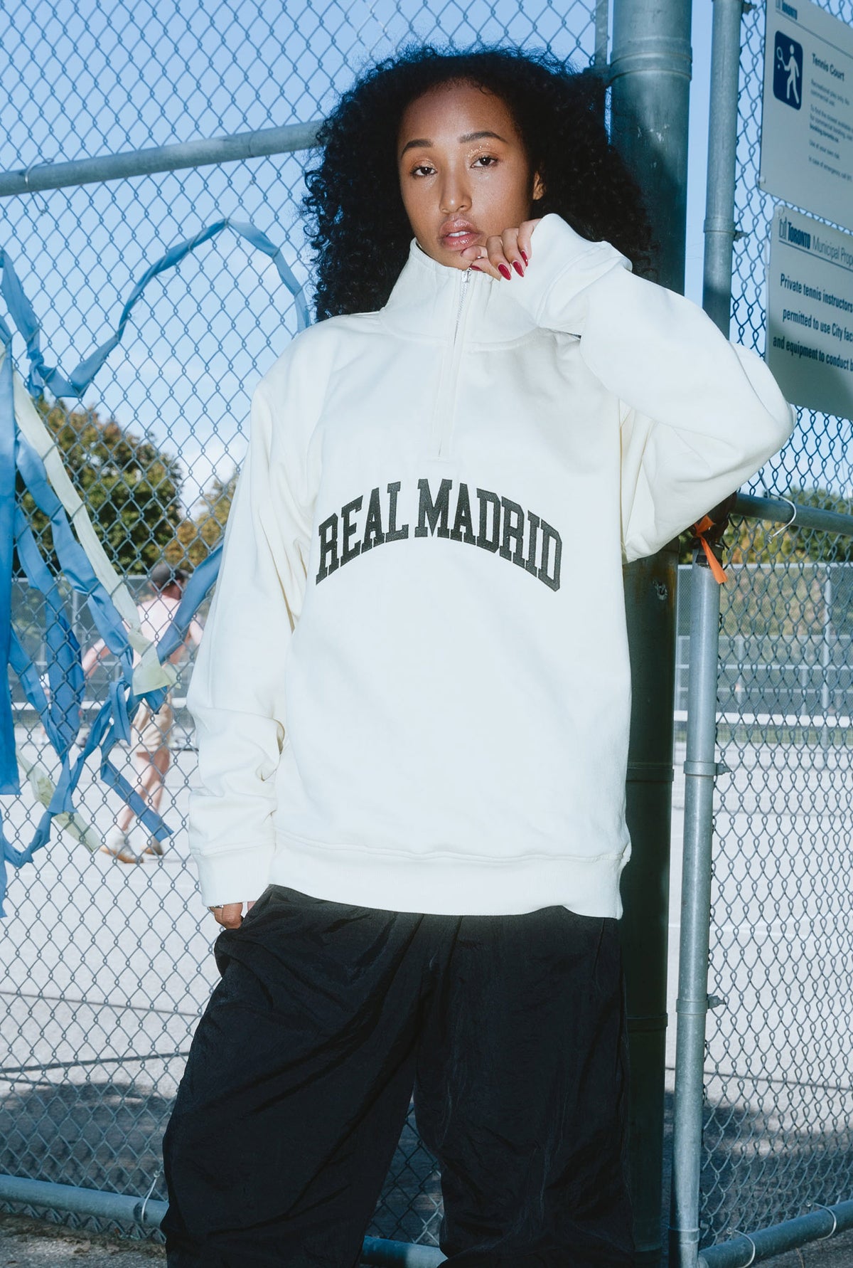 Real Madrid Collegiate Quarter Zip - Ivory