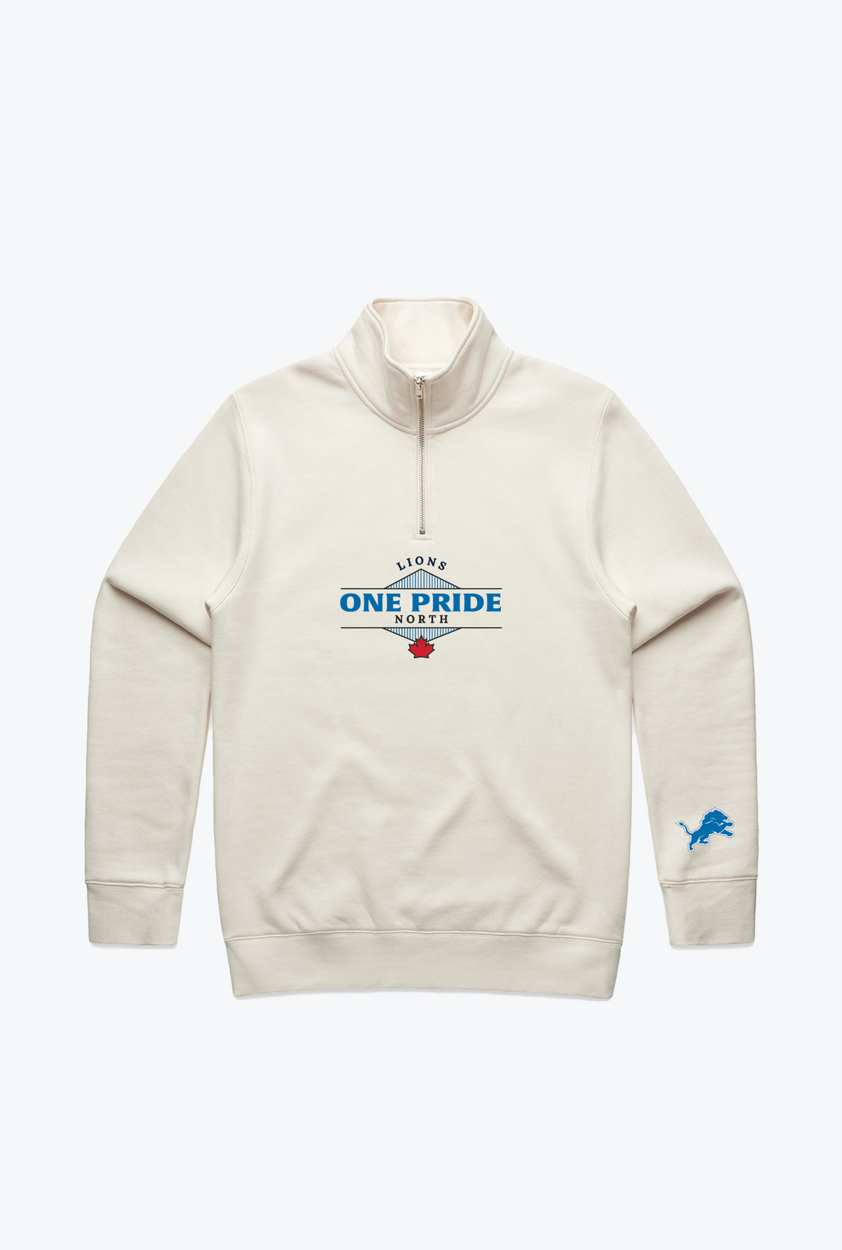 Detroit Lions One Pride North Quarter Zip - Ivory