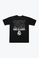 Real Madrid European Champions Heavyweight T-Shirt - Black