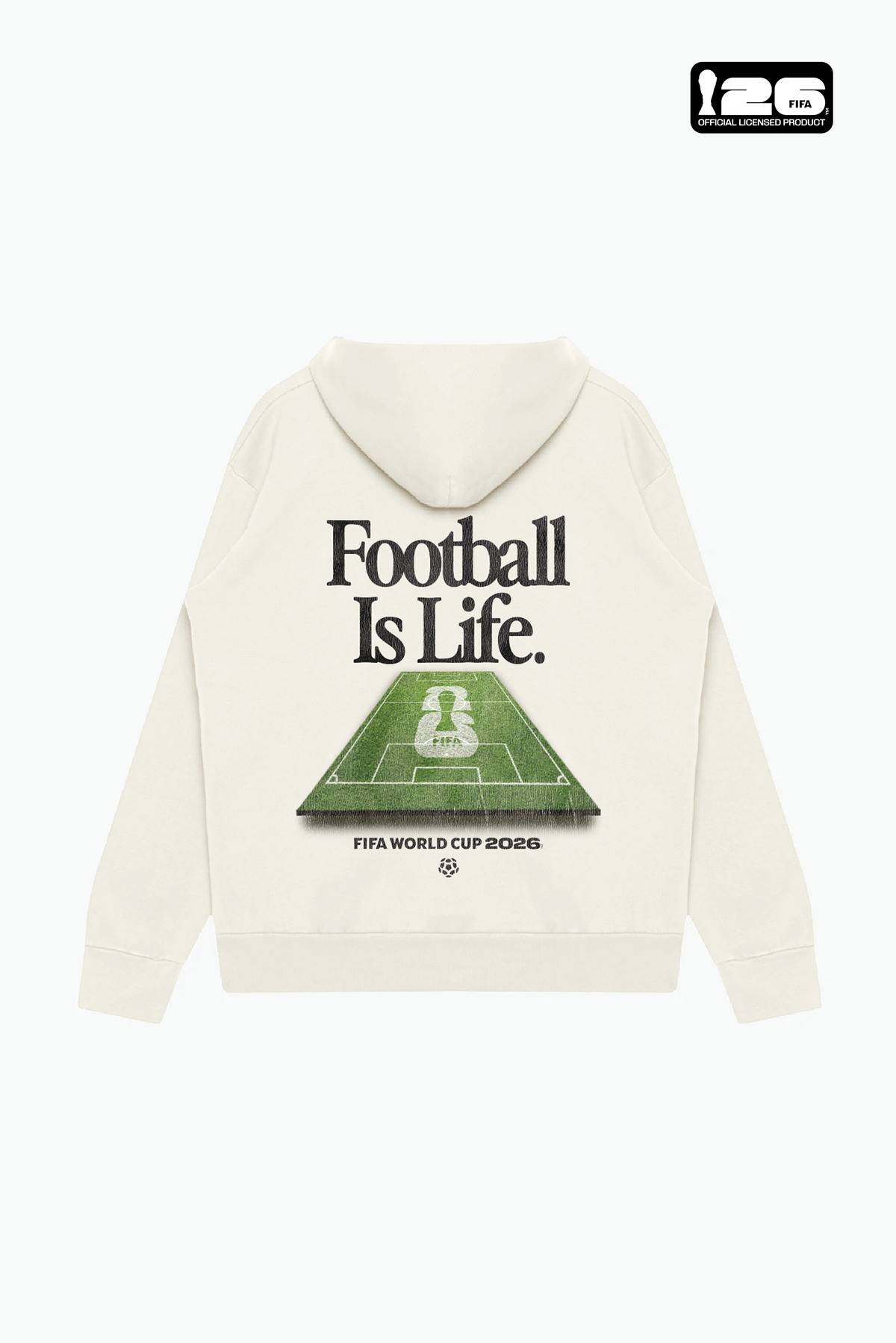 Sudadera con capucha de peso pesado FIFA World Cup 2026™ Football is Life - Marfil