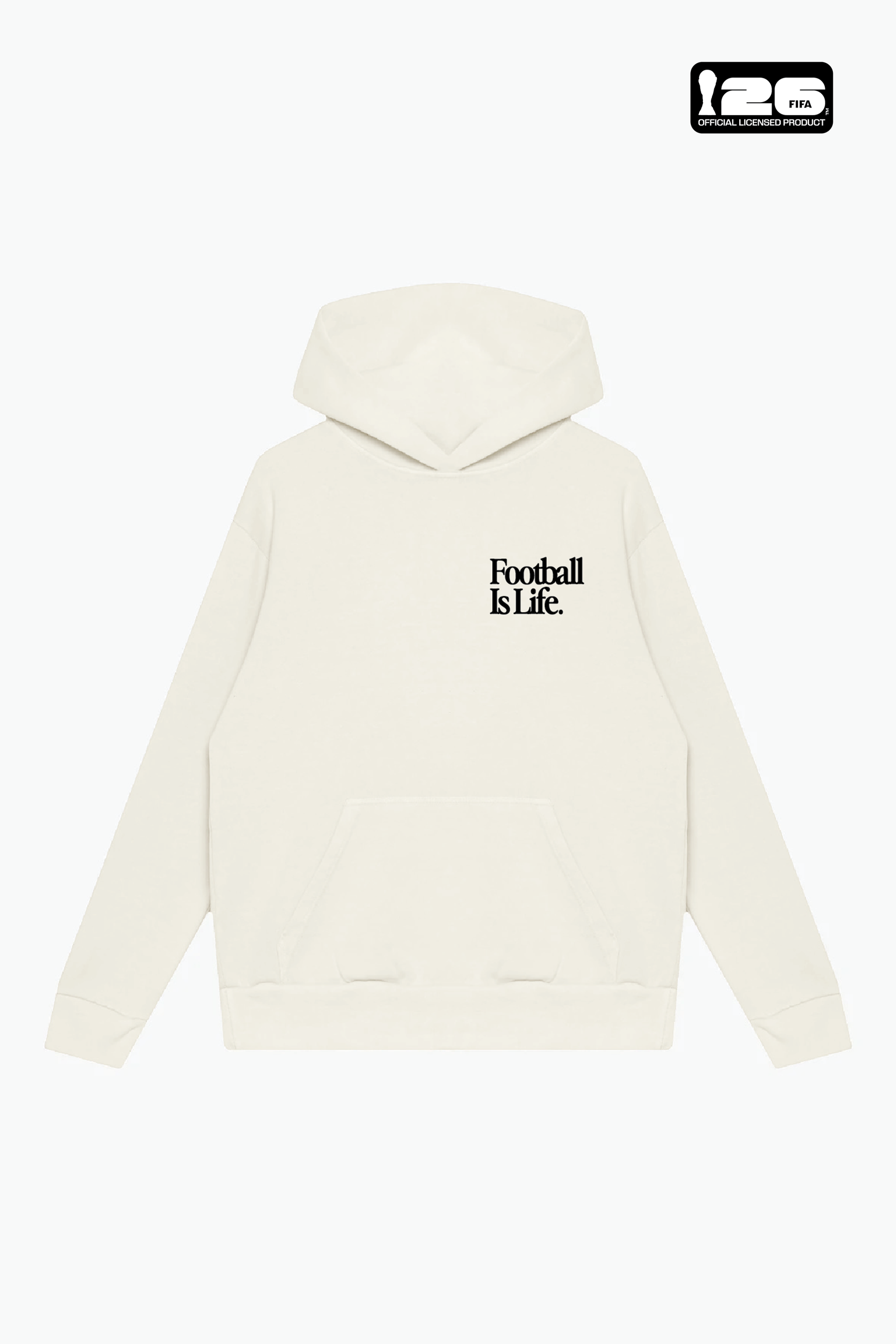 Sudadera con capucha de peso pesado FIFA World Cup 2026™ Football is Life - Marfil