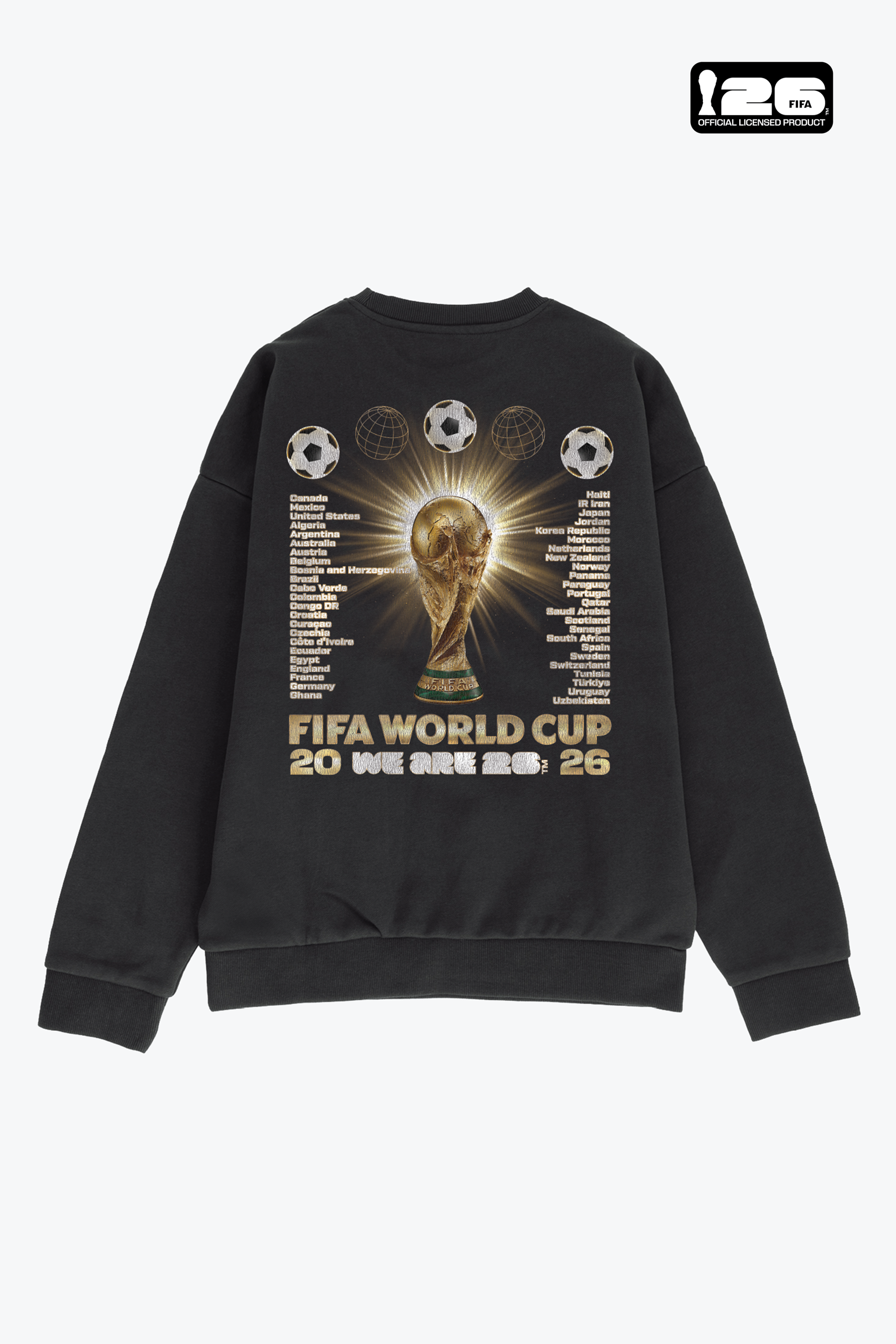 Camiseta de cuello redondo teñida de pigmento FIFA World Cup 2026™ FIFA World Tour - Negra