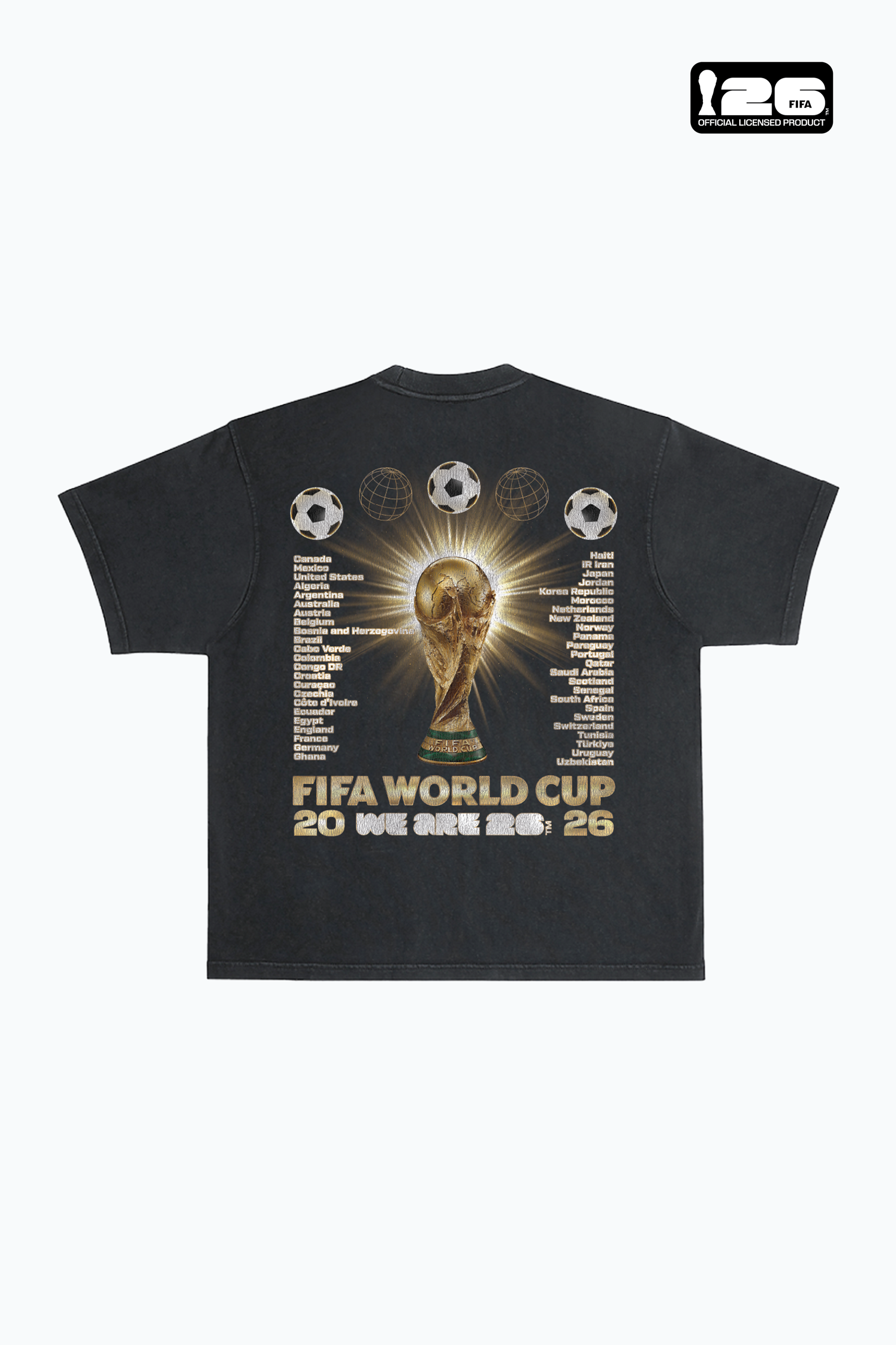 T-shirt noir FIFA World Tour 2026™ - Épais et teint en pièce