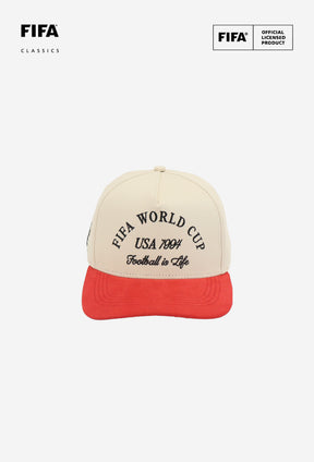 Casquette américaine en daim, Coupe du Monde de la FIFA 1994 - Ivoire/Rouge