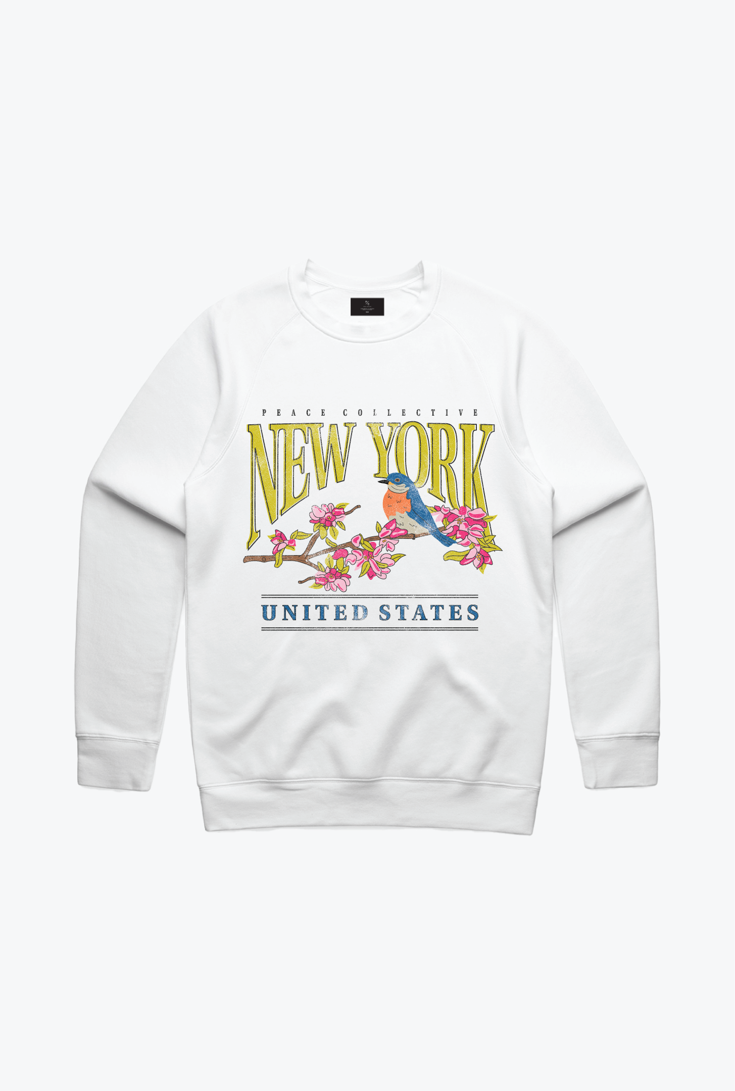 New York Bluebird Vintage Crewneck - White